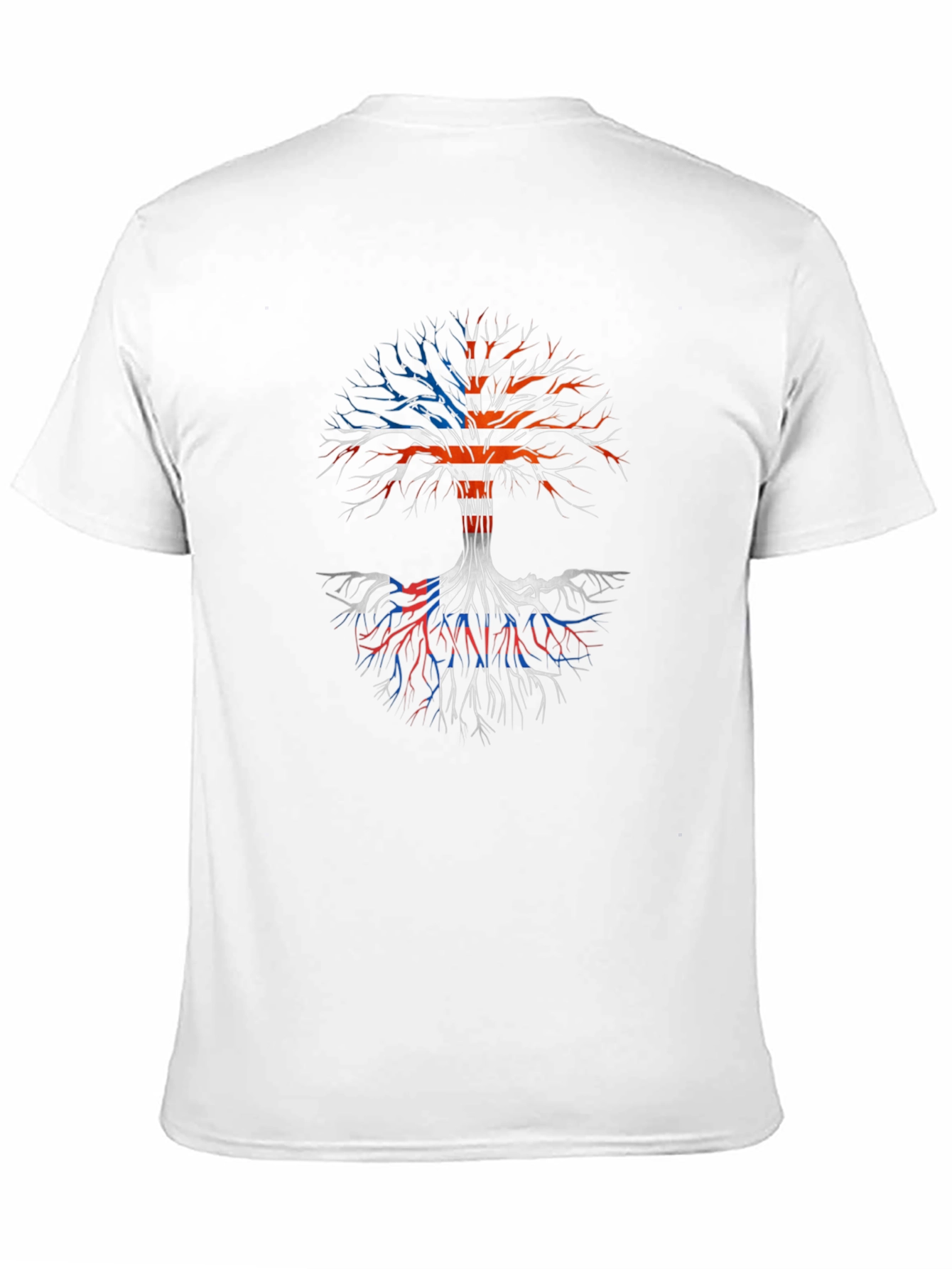 USA Flag Tree Roots Graphic Print T-Shirt