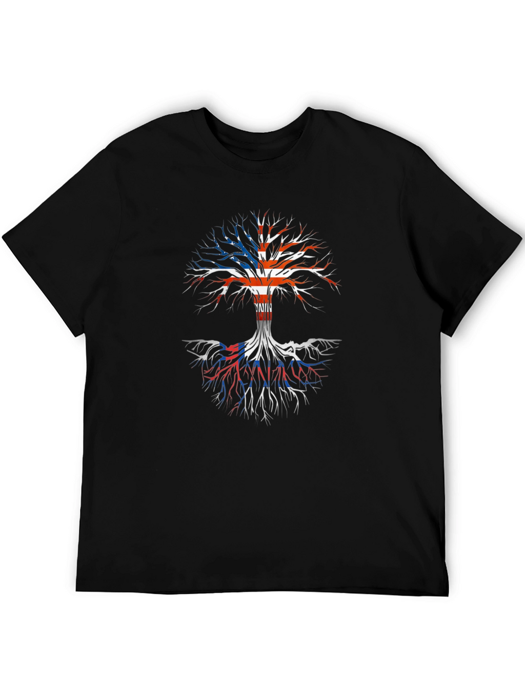 USA Flag Tree Roots Graphic Print T-Shirt