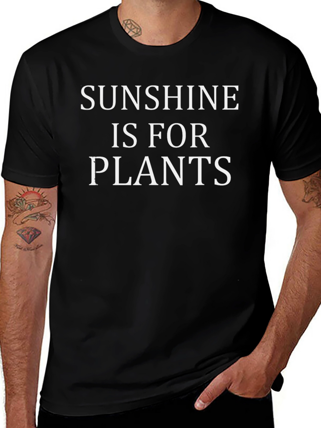 Sunshine Is For Plants Black T-Shirt