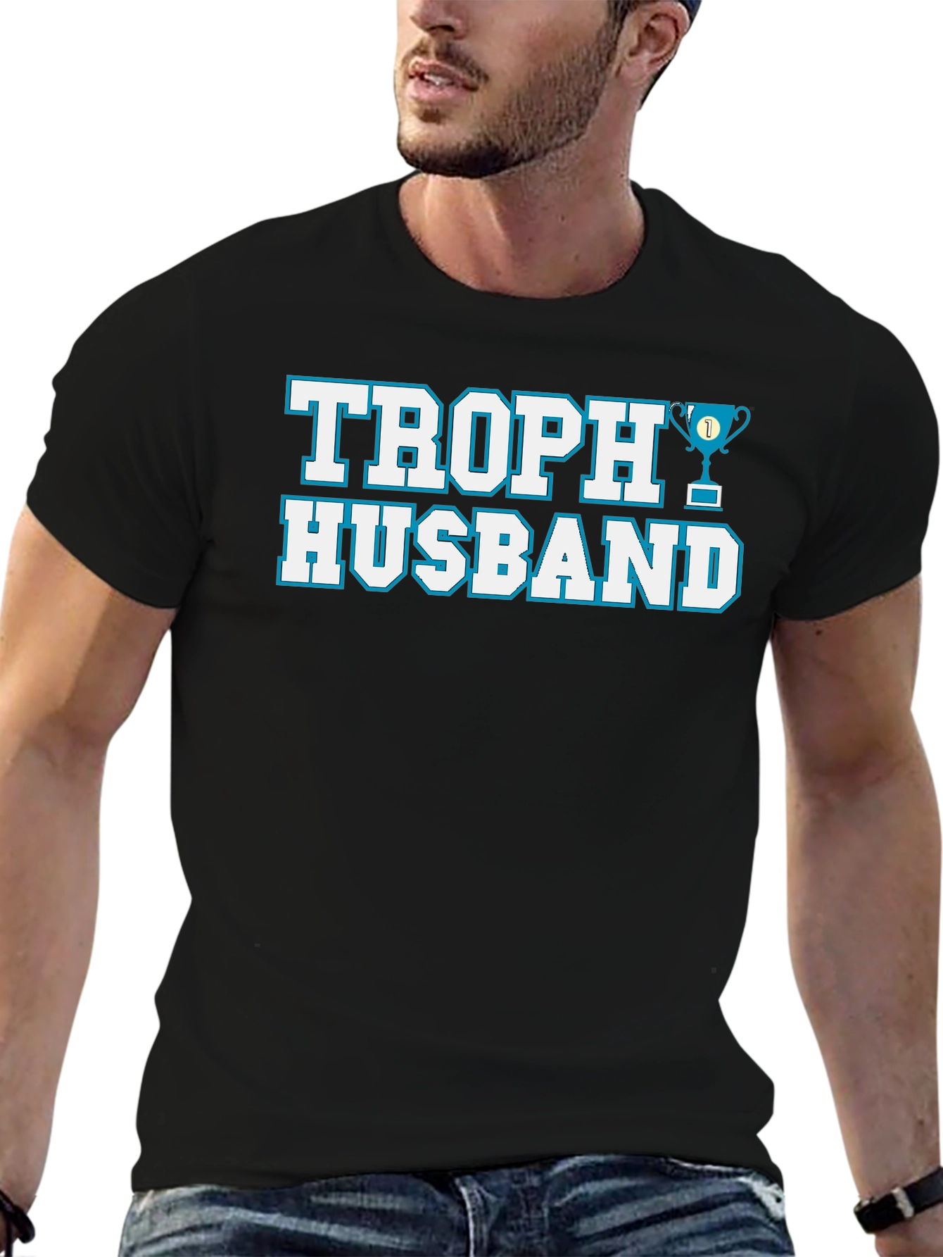 Trophy Husband Graphic Tee - Black Novelty T-Shirt