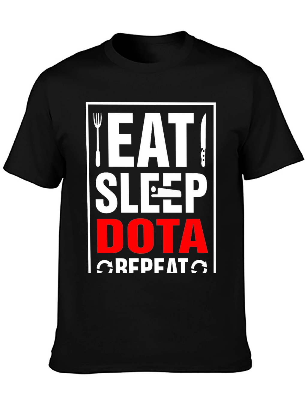 Eat Sleep Dota Repeat Black T-Shirt