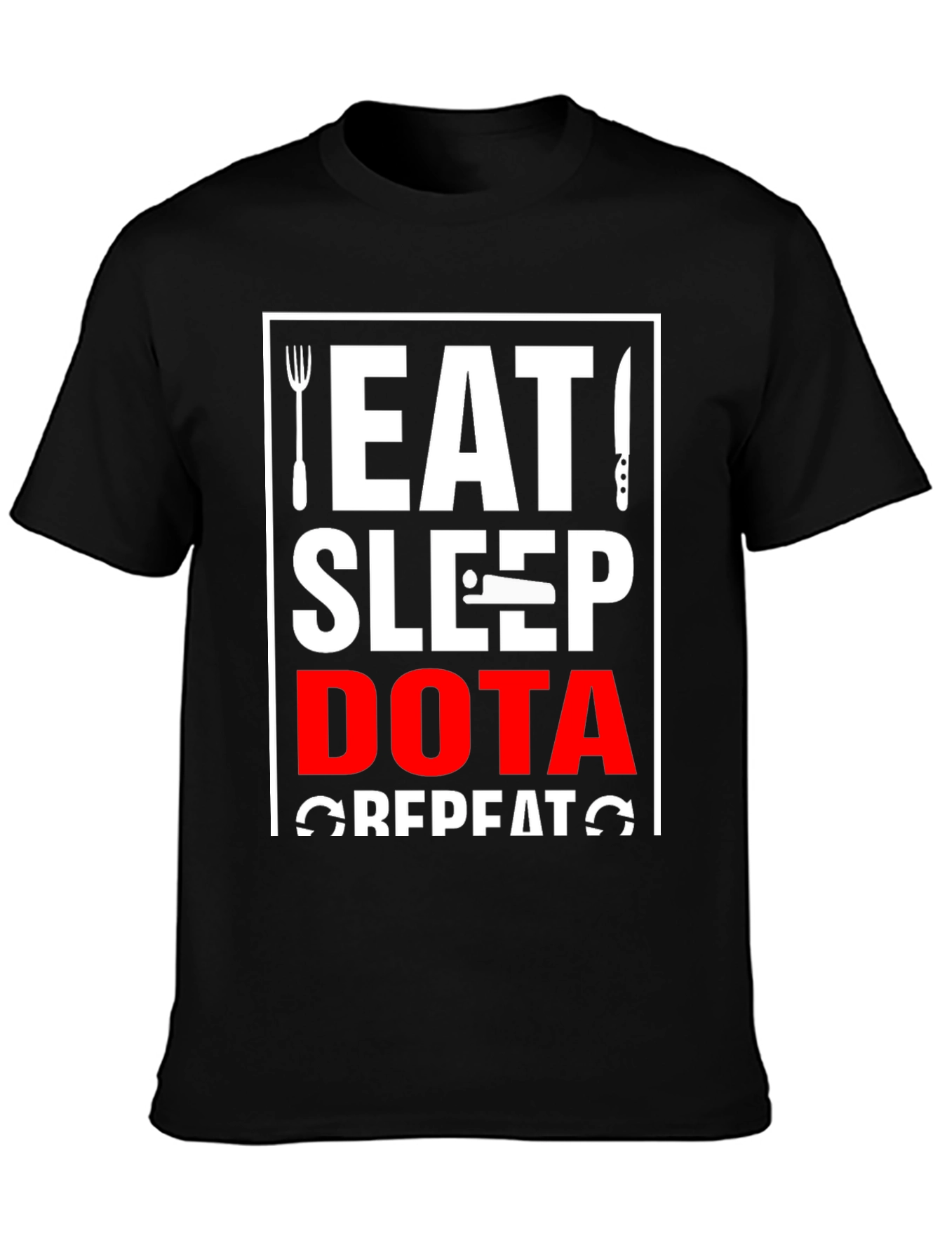Eat Sleep Dota Repeat Black T-Shirt