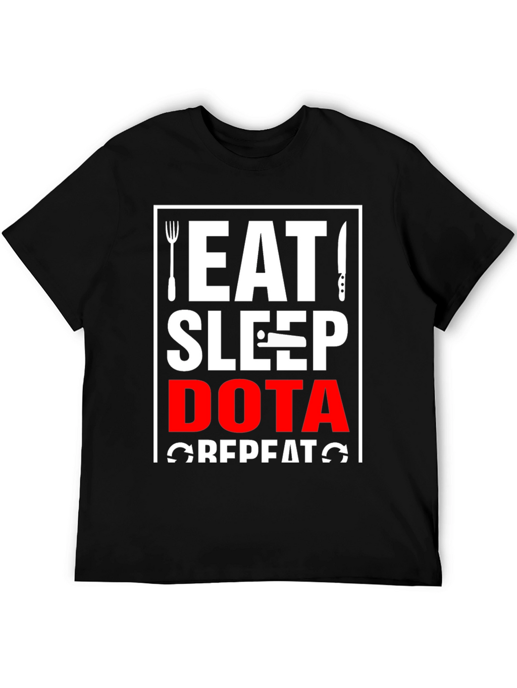 Eat Sleep Dota Repeat Black T-Shirt