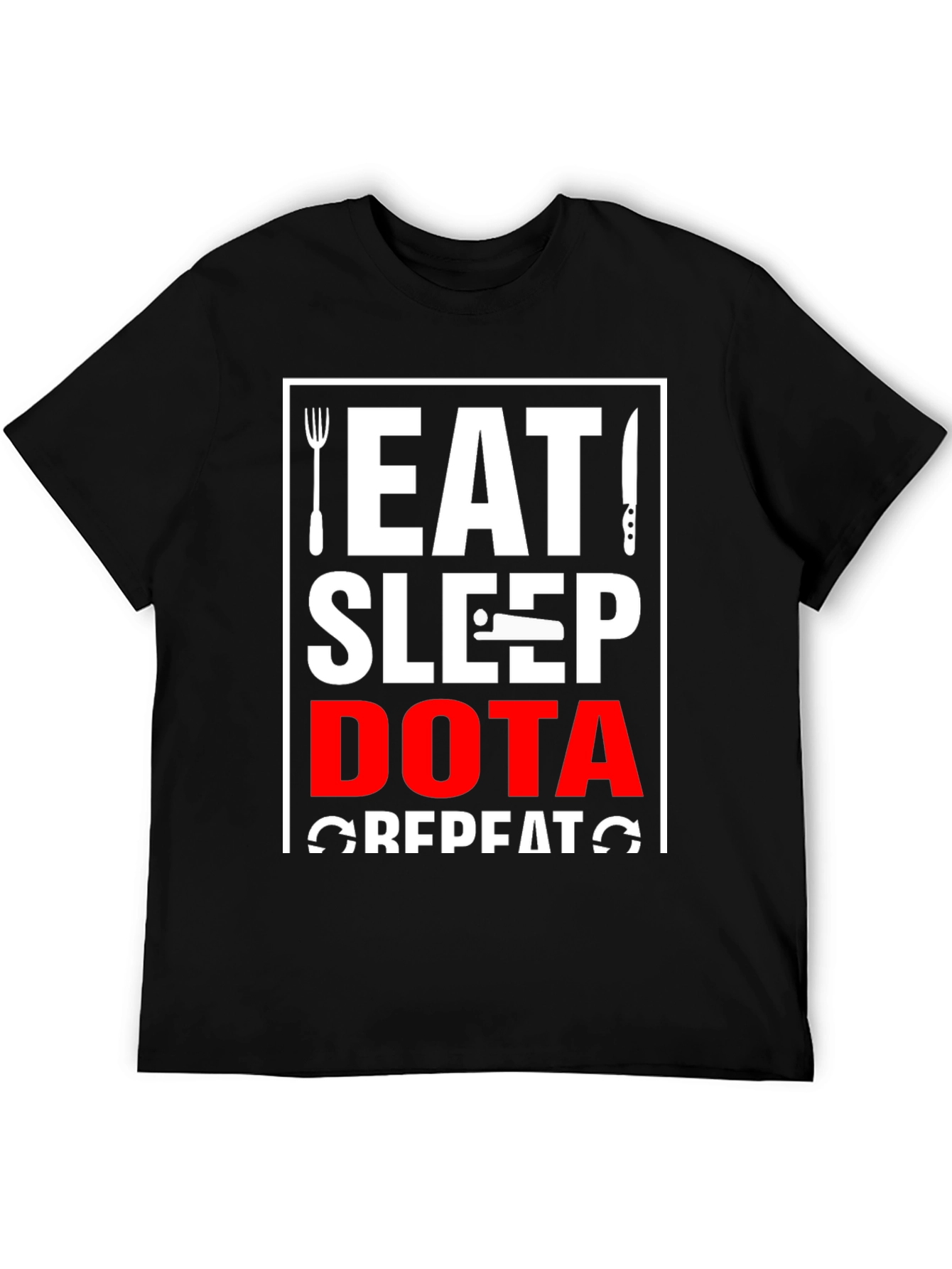 Eat Sleep Dota Repeat Black T-Shirt