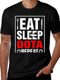 Eat Sleep Dota Repeat Black T-Shirt