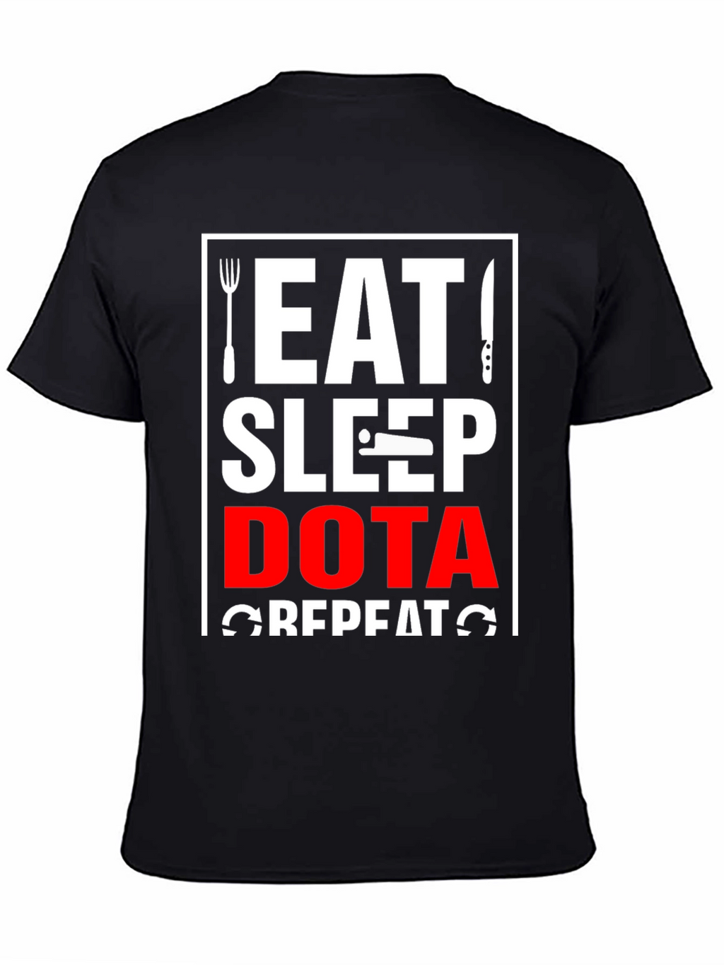 Eat Sleep Dota Repeat Black T-Shirt