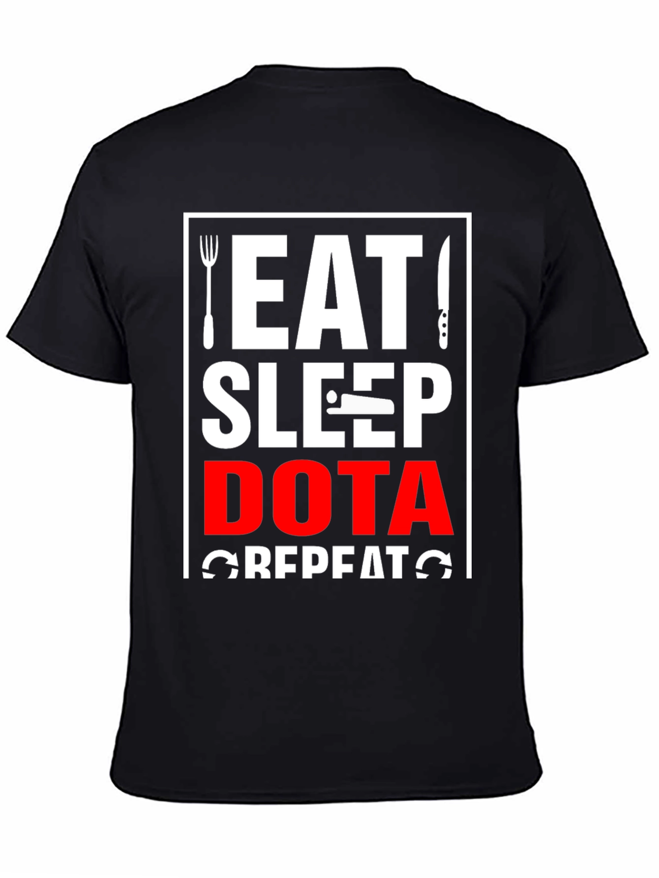 Eat Sleep Dota Repeat Black T-Shirt