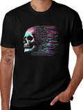 Cyberpunk Skull Graphic Tee - Black