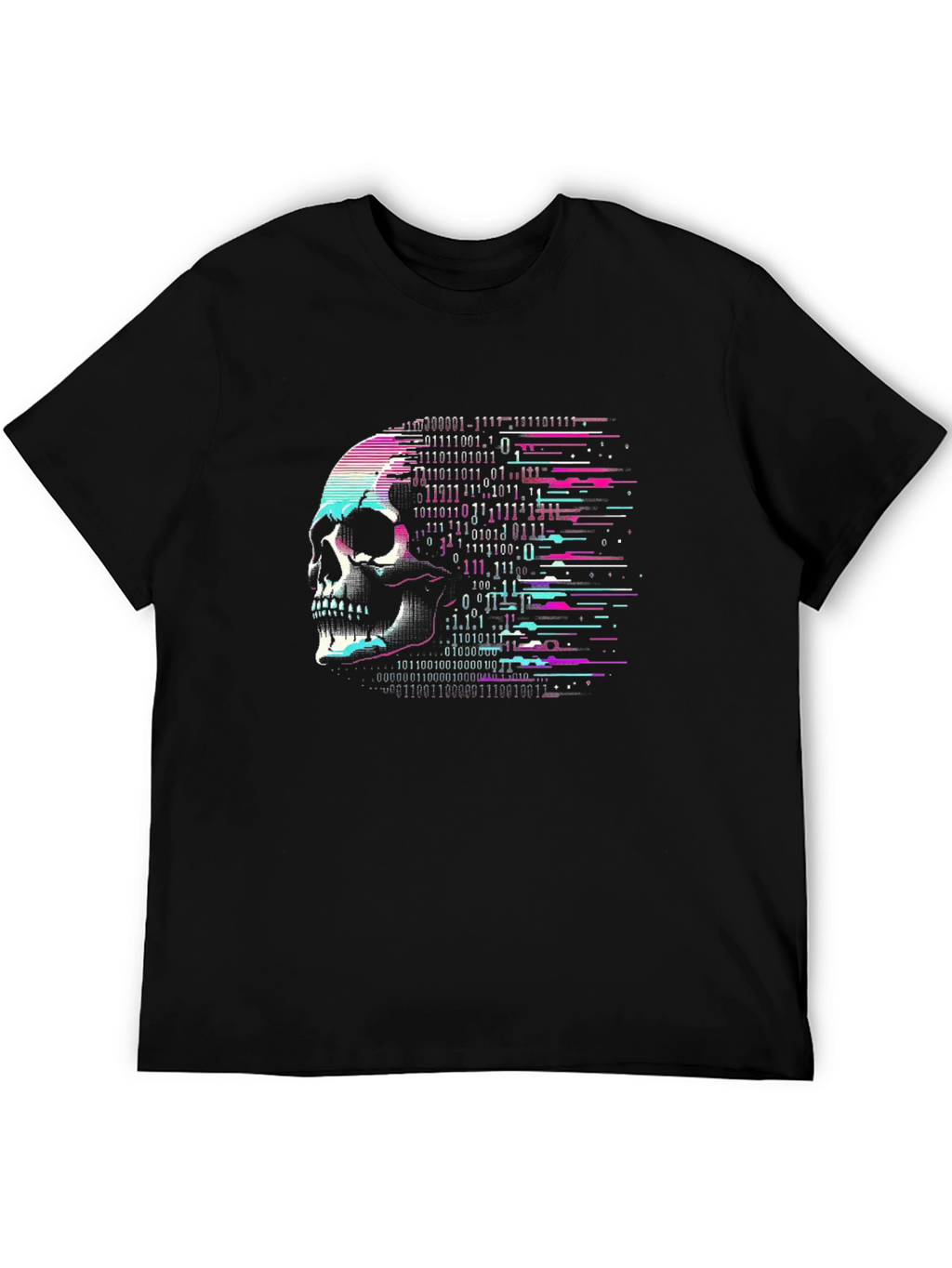Cyberpunk Skull Graphic Tee - Black