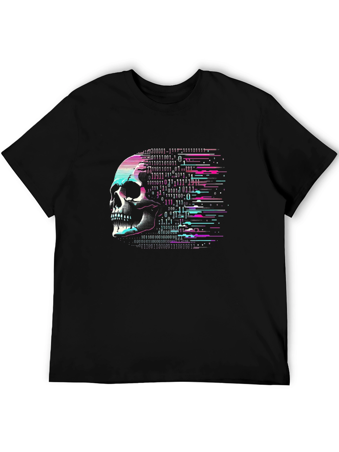 Cyberpunk Skull Graphic Tee - Black