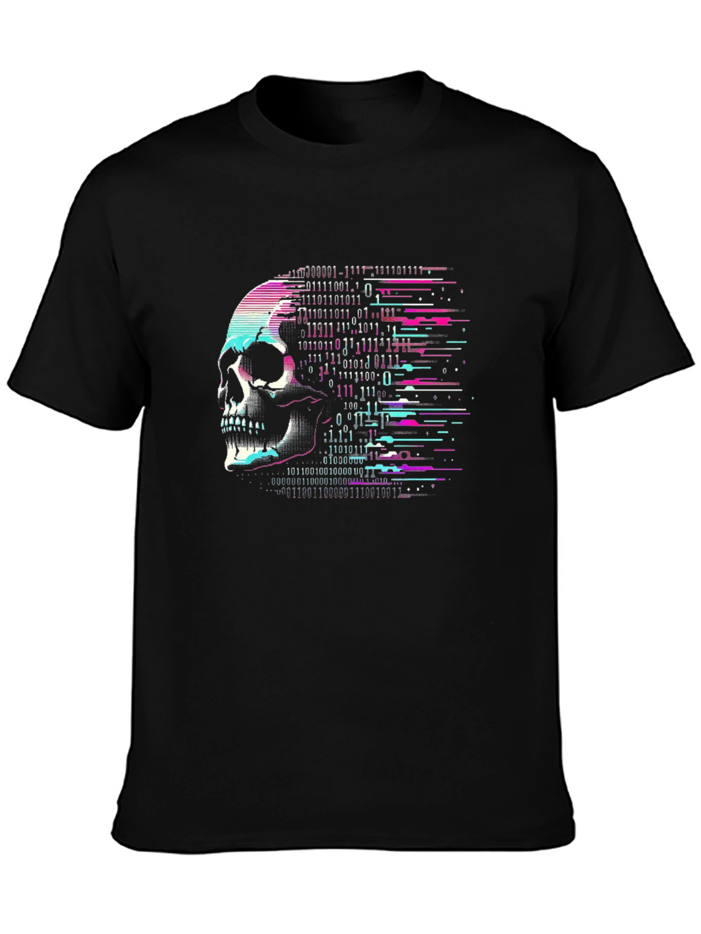 Cyberpunk Skull Graphic Tee - Black