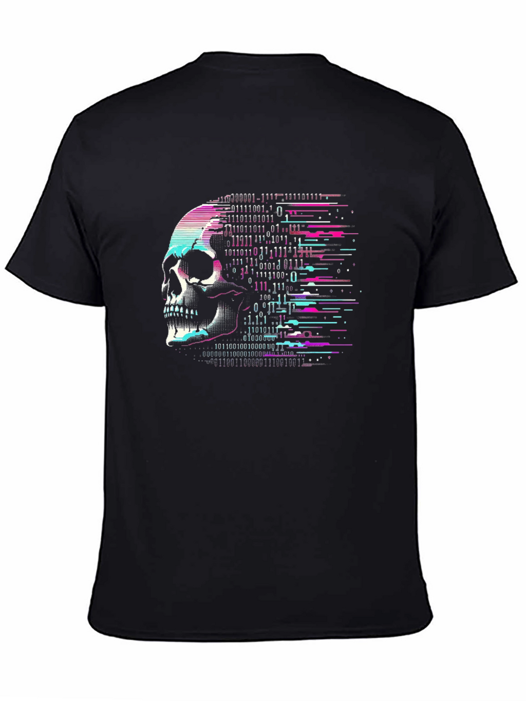 Cyberpunk Skull Graphic Tee - Black