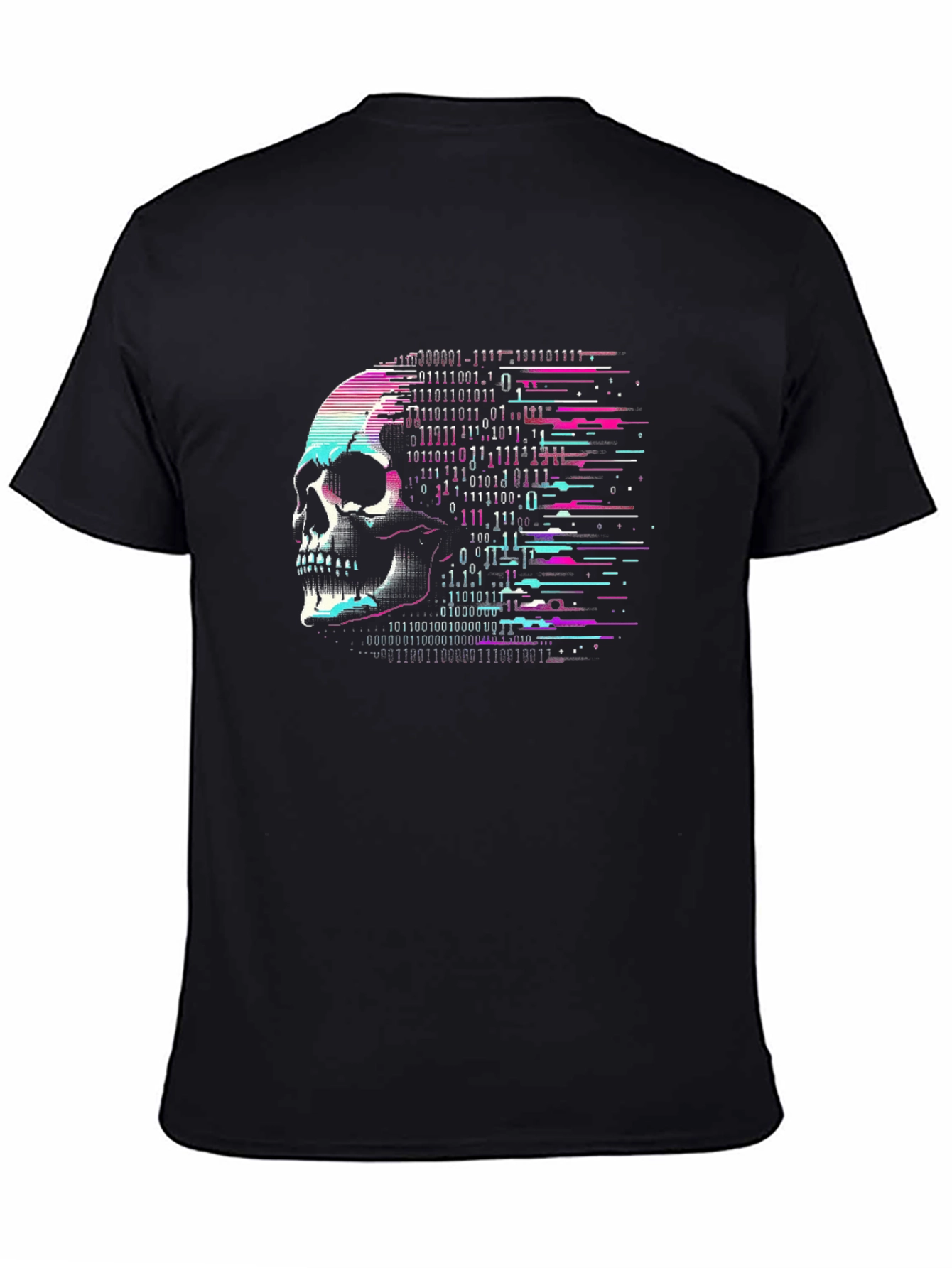 Cyberpunk Skull Graphic Tee - Black