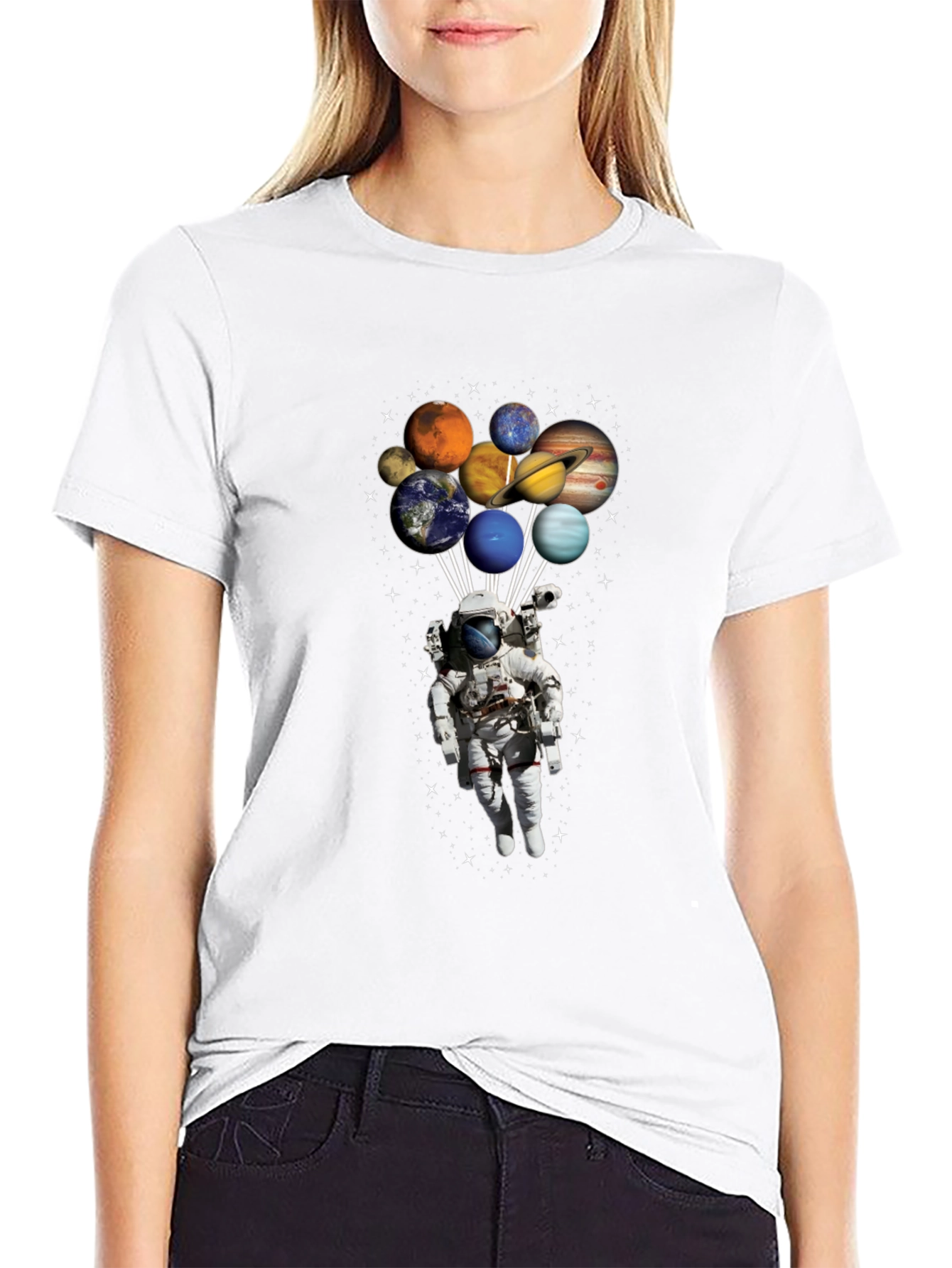 Astronaut Planets T-Shirt - Space Lover Gift