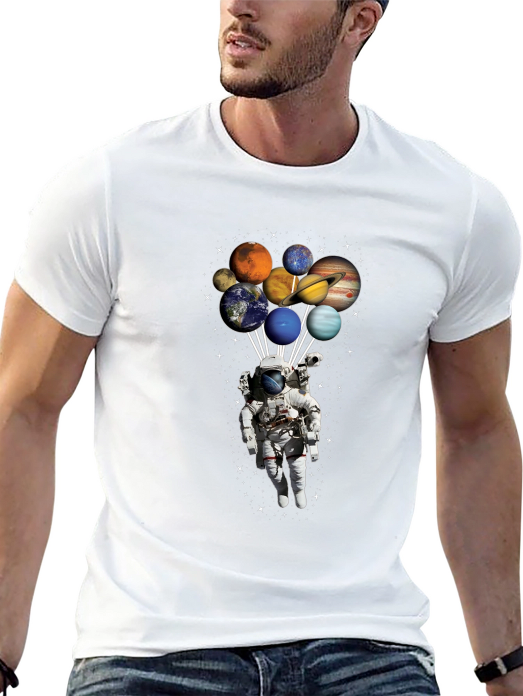 Astronaut Planets T-Shirt - Space Lover Gift