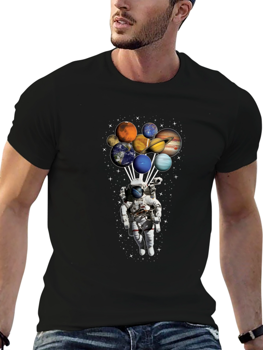 Astronaut Planets T-Shirt - Space Lover Gift