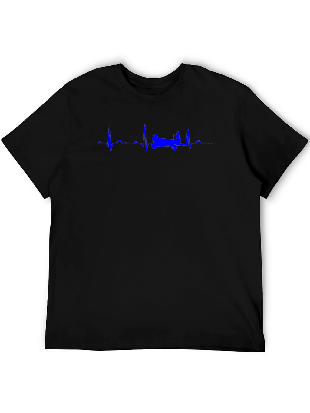 Rowing Heartbeat T-Shirt - Black Cotton Tee
