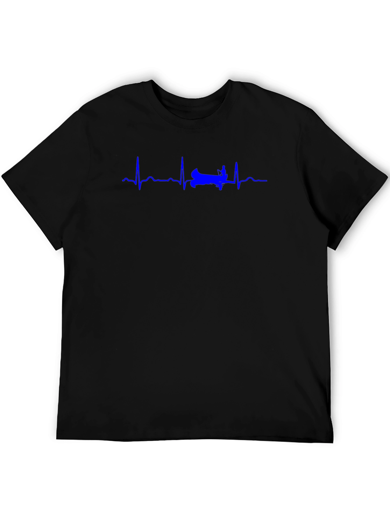 Rowing Heartbeat T-Shirt - Black Cotton Tee