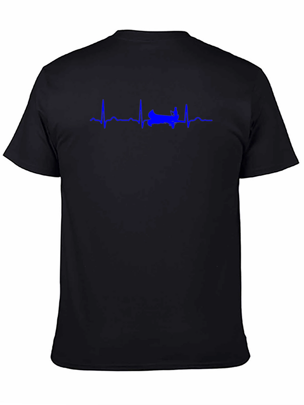 Rowing Heartbeat T-Shirt - Black Cotton Tee