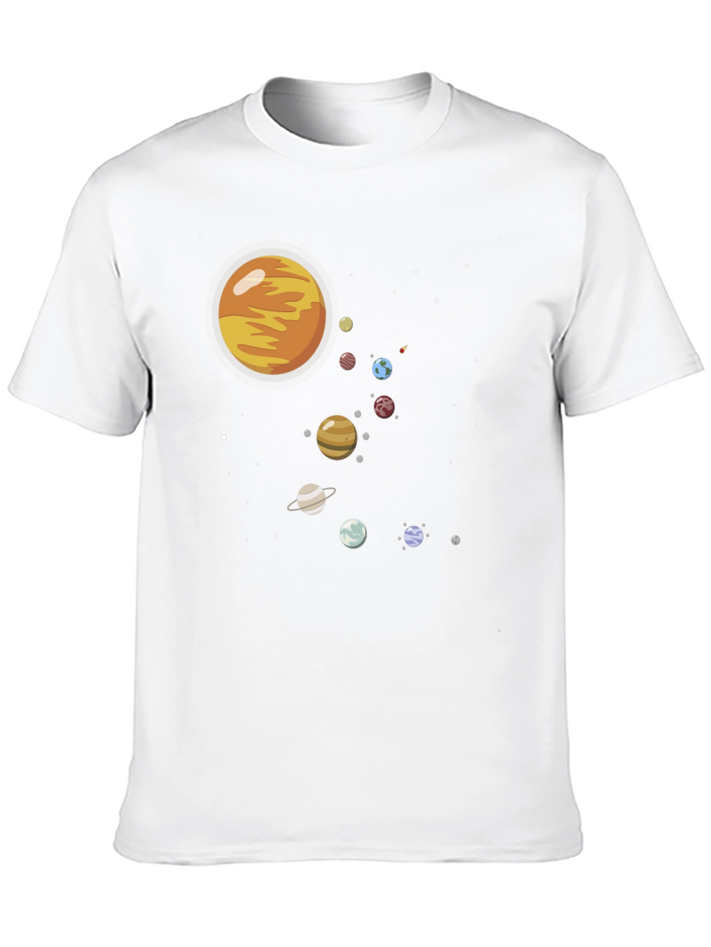Solar System Graphic Print Black Tee