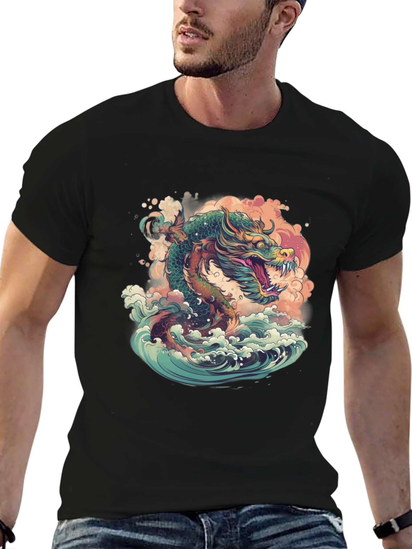 Dragon Wave T-Shirt - Artistic Design
