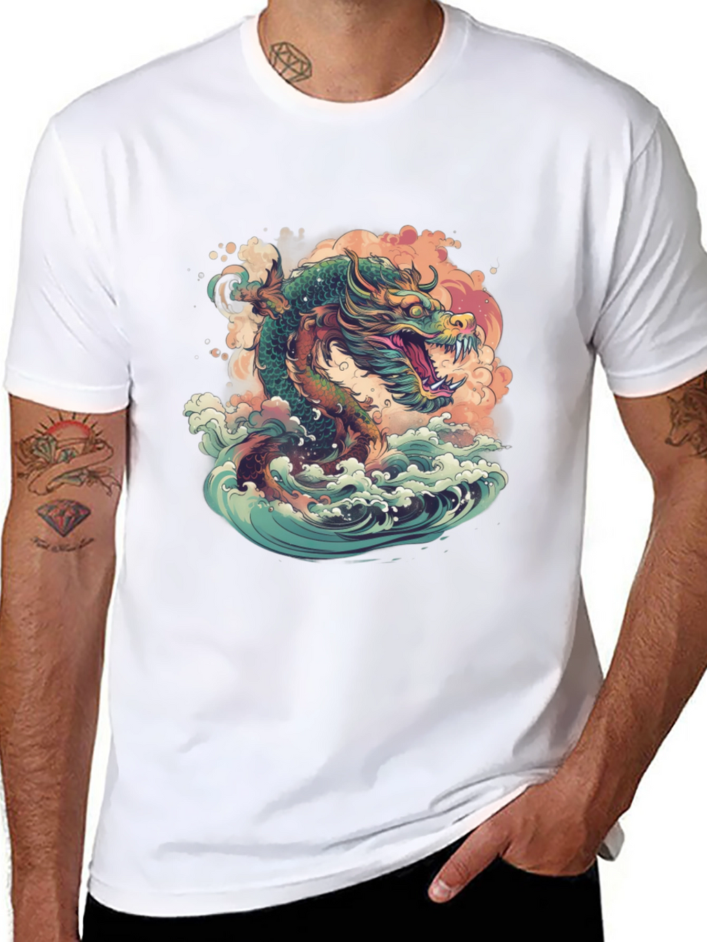 Dragon Wave T-Shirt - Artistic Design