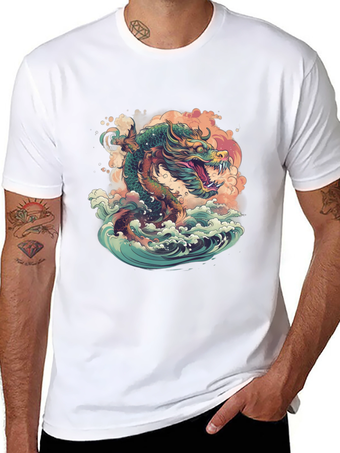 Dragon Wave T-Shirt - Artistic Design