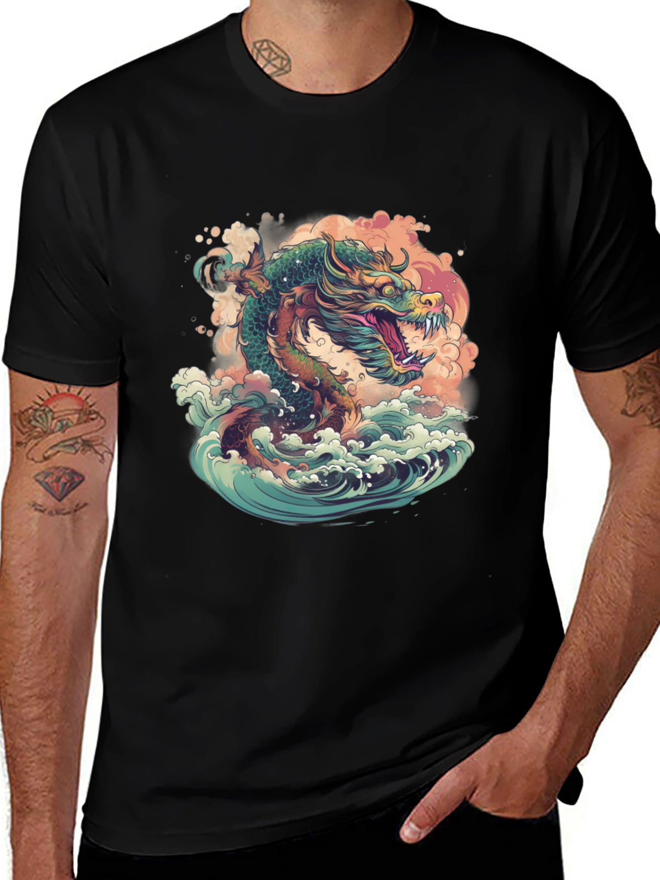 Dragon Wave T-Shirt - Artistic Design
