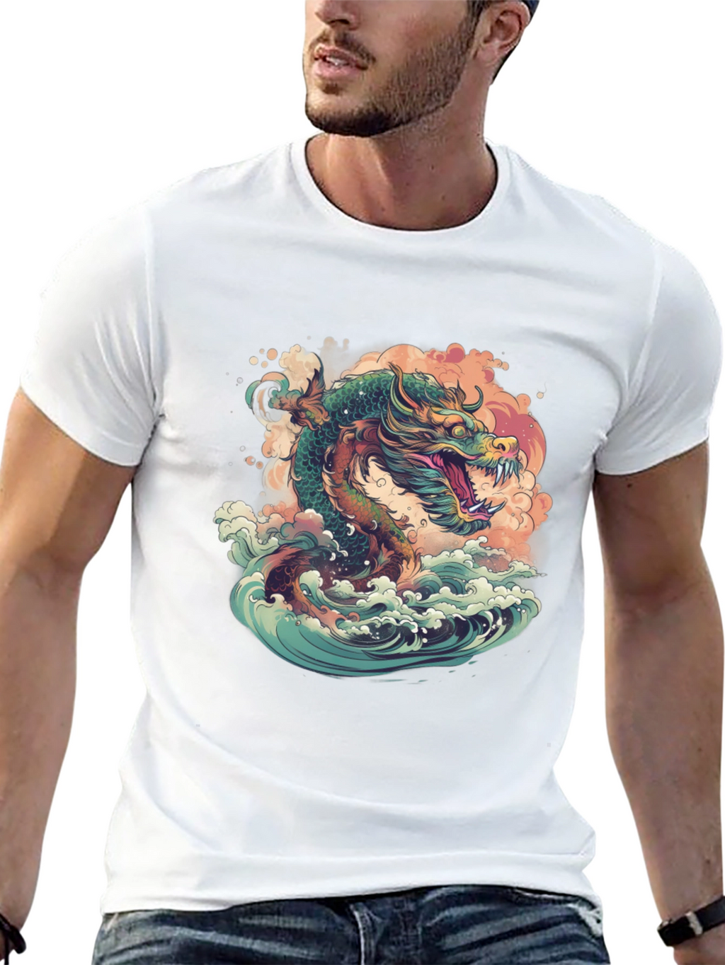 Dragon Wave T-Shirt - Artistic Design