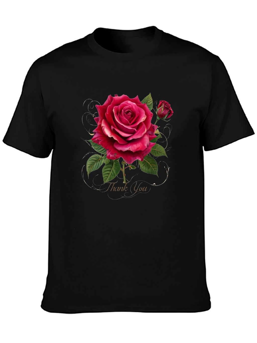 Elegant Rose Graphic Print T-Shirt