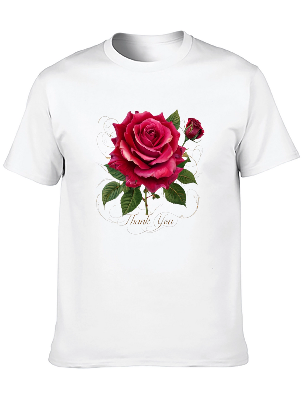 Elegant Rose Graphic Print T-Shirt