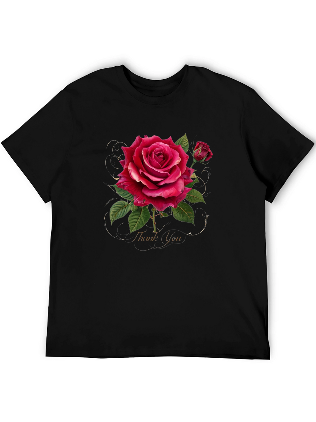 Elegant Rose Graphic Print T-Shirt