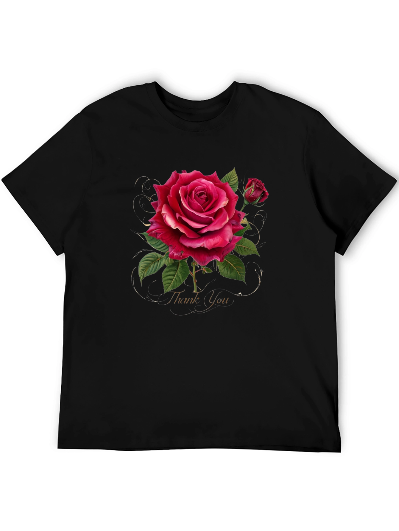 Elegant Rose Graphic Print T-Shirt