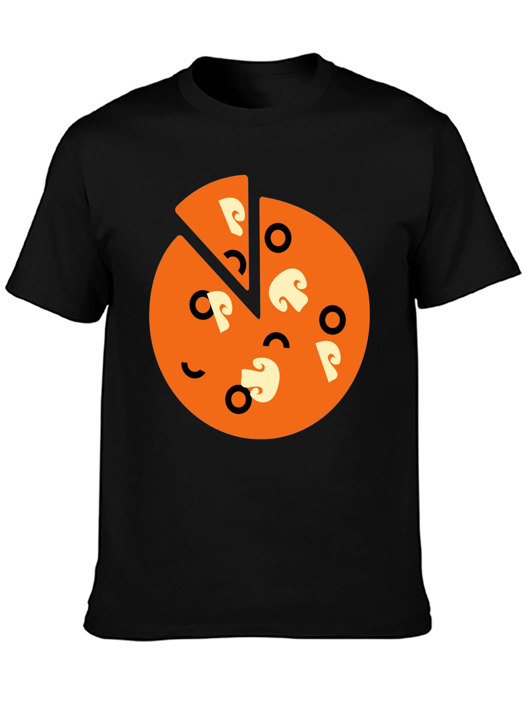 Pizza Slice Graphic Tee - Black Casual Shirt