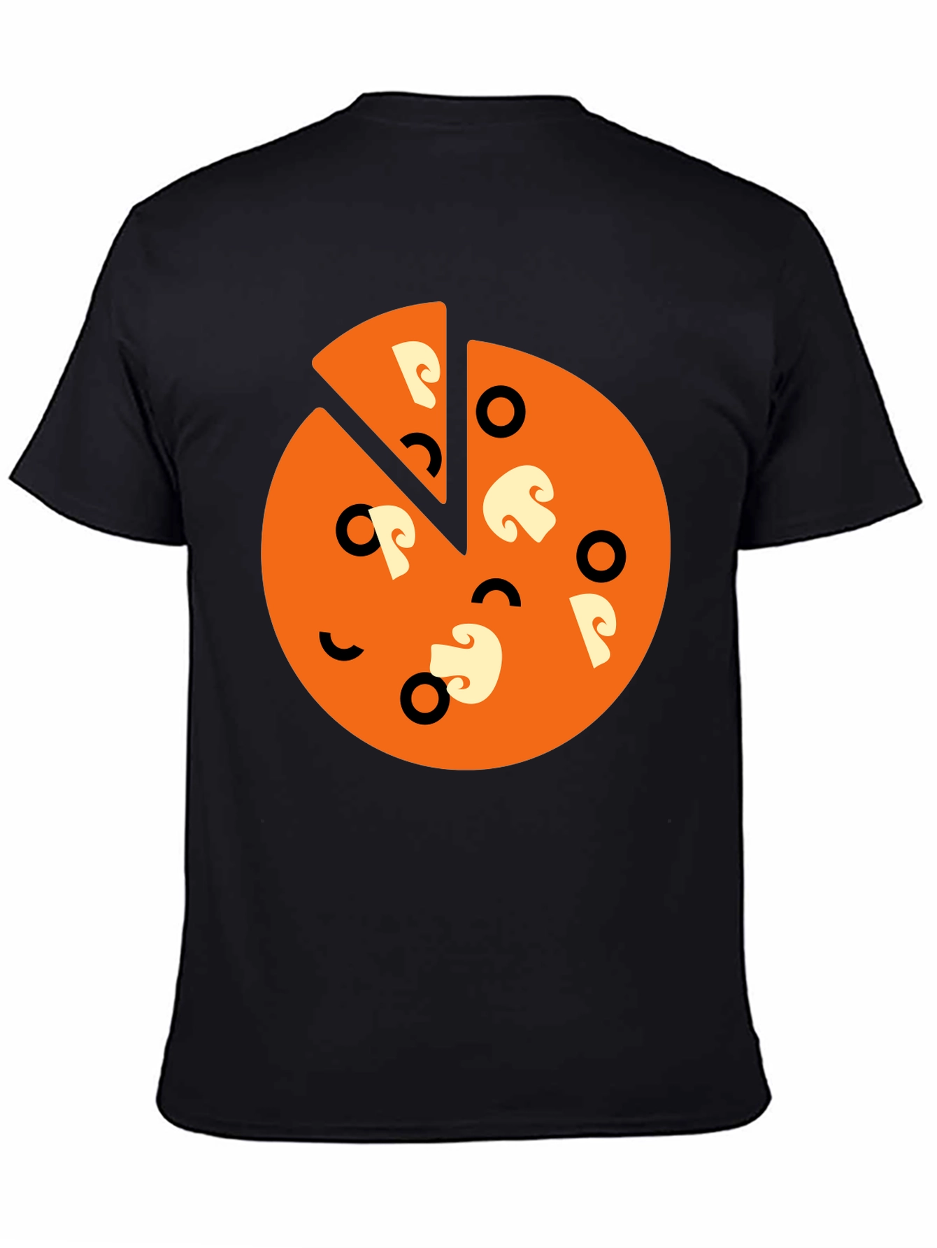 Pizza Slice Graphic Tee - Black Casual Shirt
