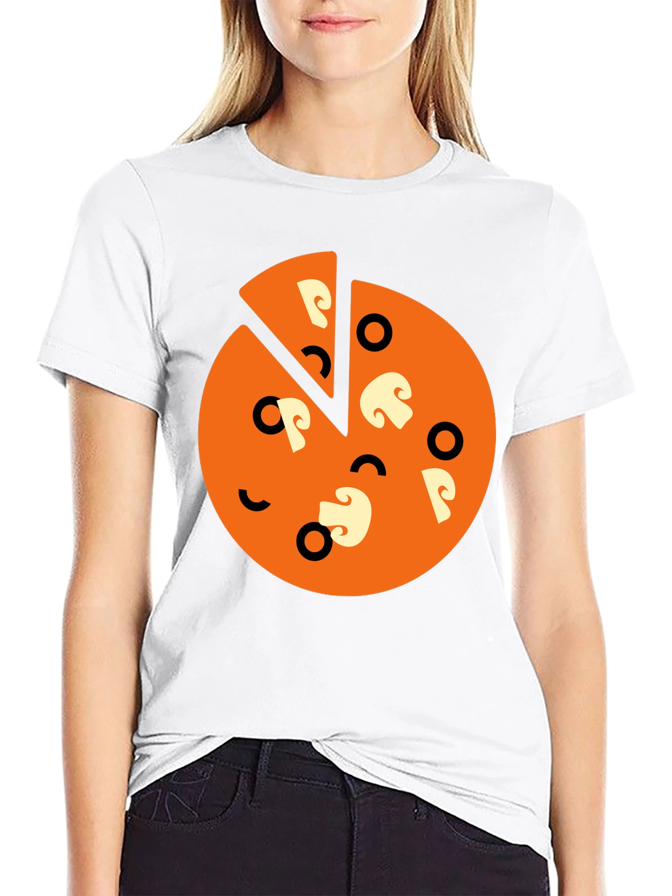 Pizza Slice Graphic Tee - Black Casual Shirt