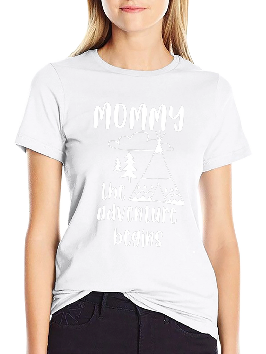 Mommy The Adventure Begins Black T-Shirt