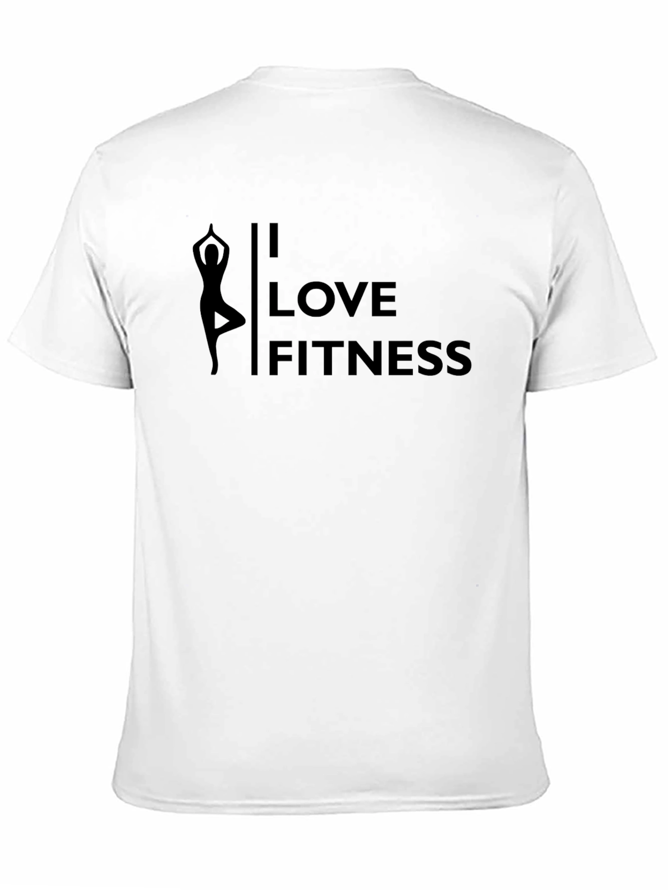 I Love Fitness Yoga Pose Black T-Shirt