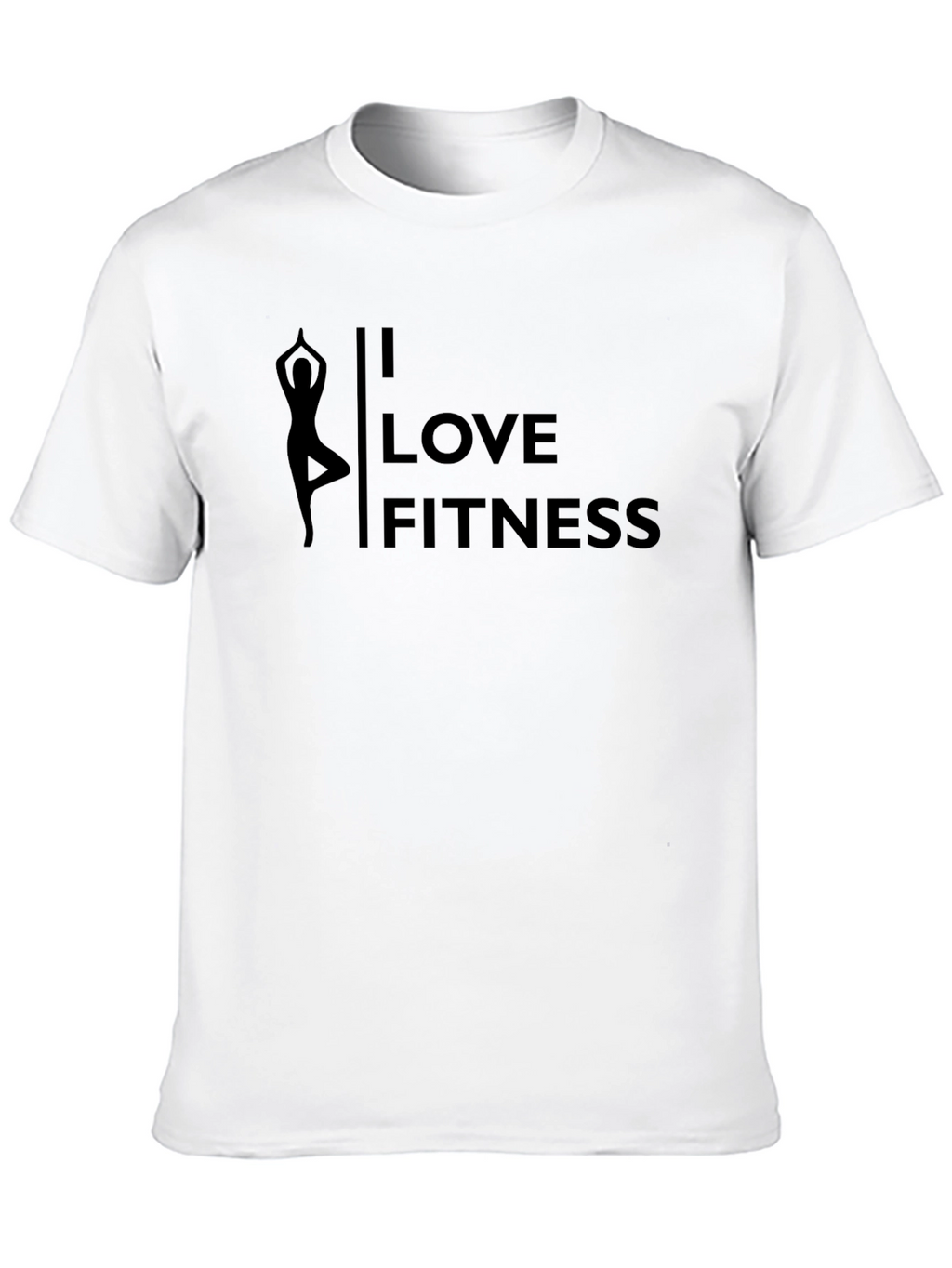 I Love Fitness Yoga Pose Black T-Shirt