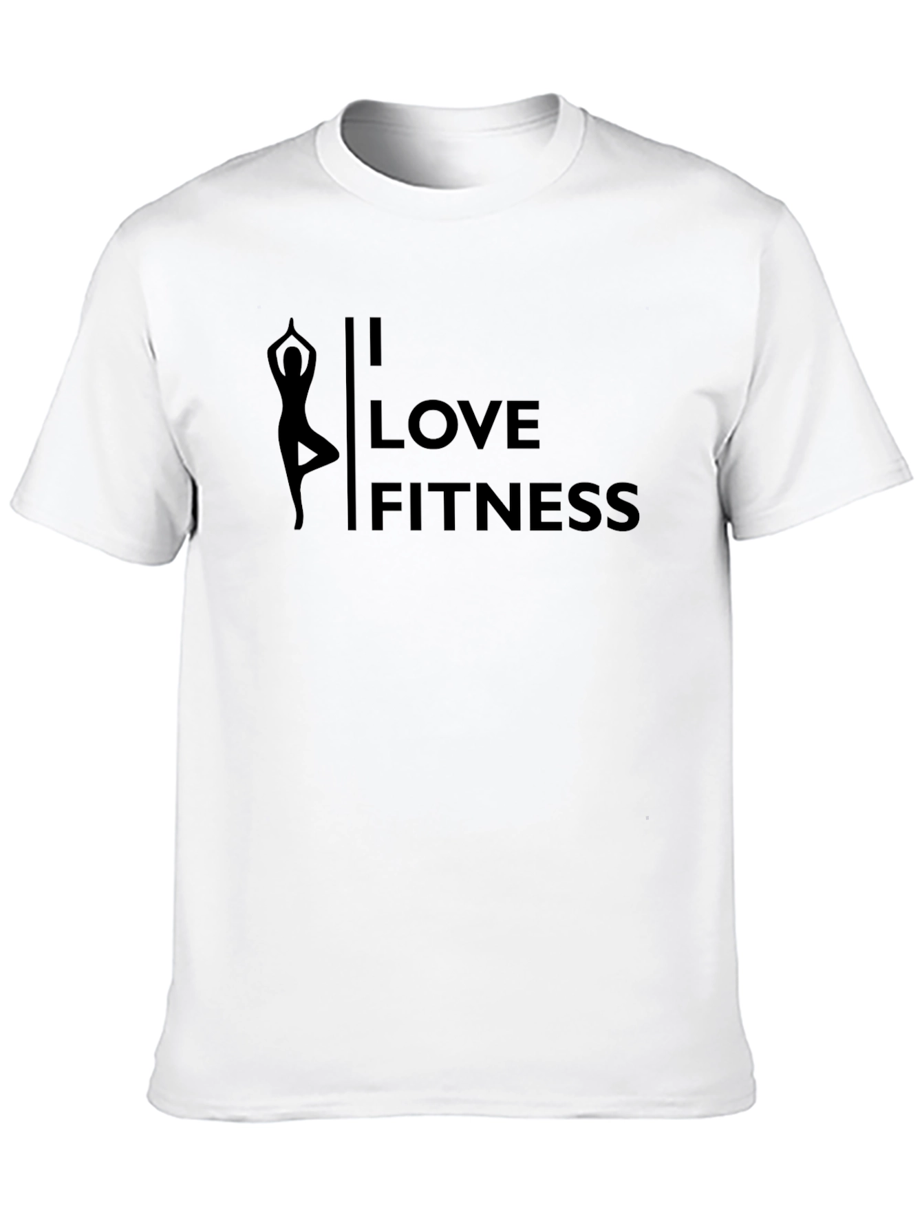 I Love Fitness Yoga Pose Black T-Shirt