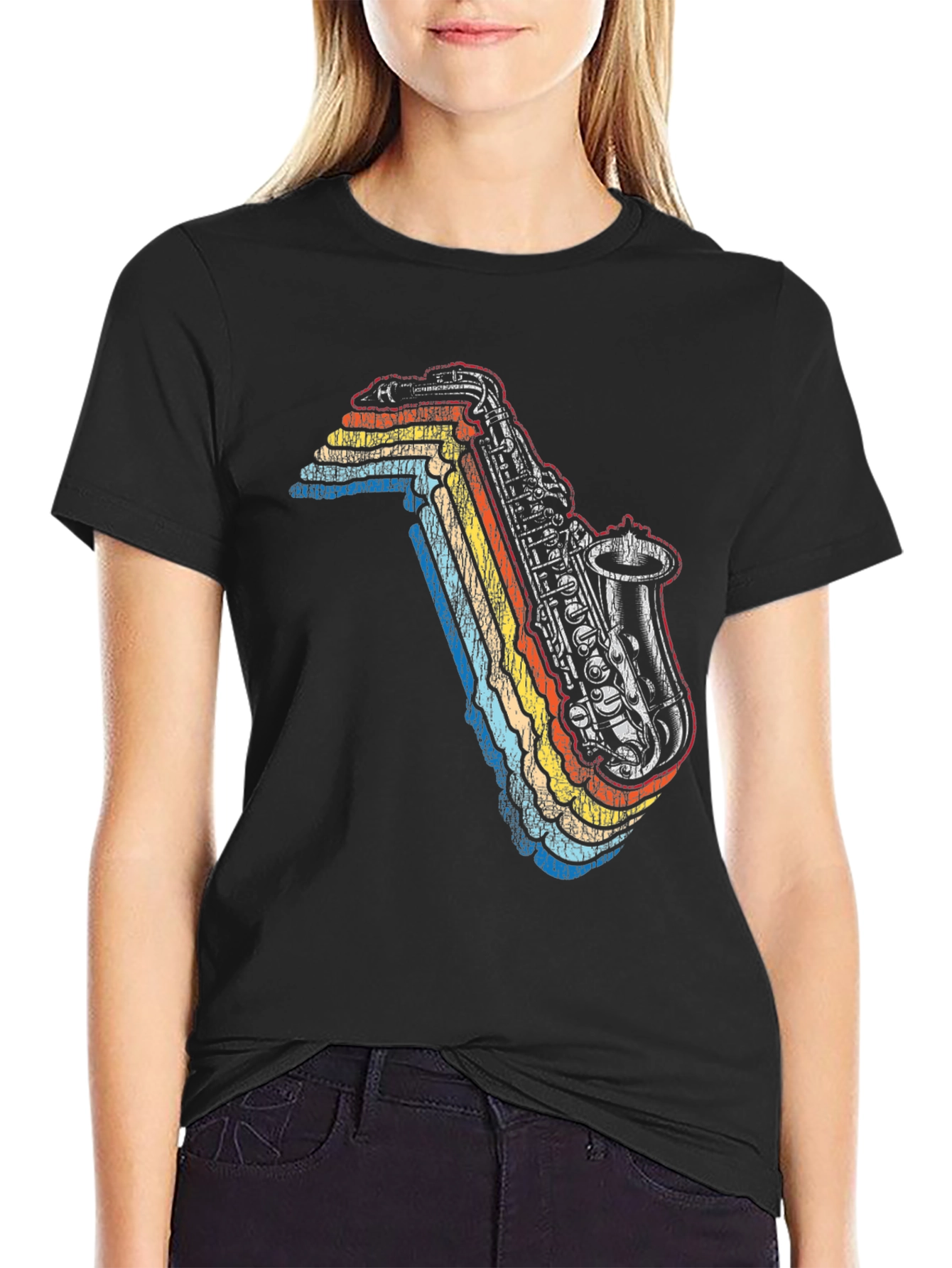 Retro Saxophone Graphic Tee - Cool Music Lover T-Shirt