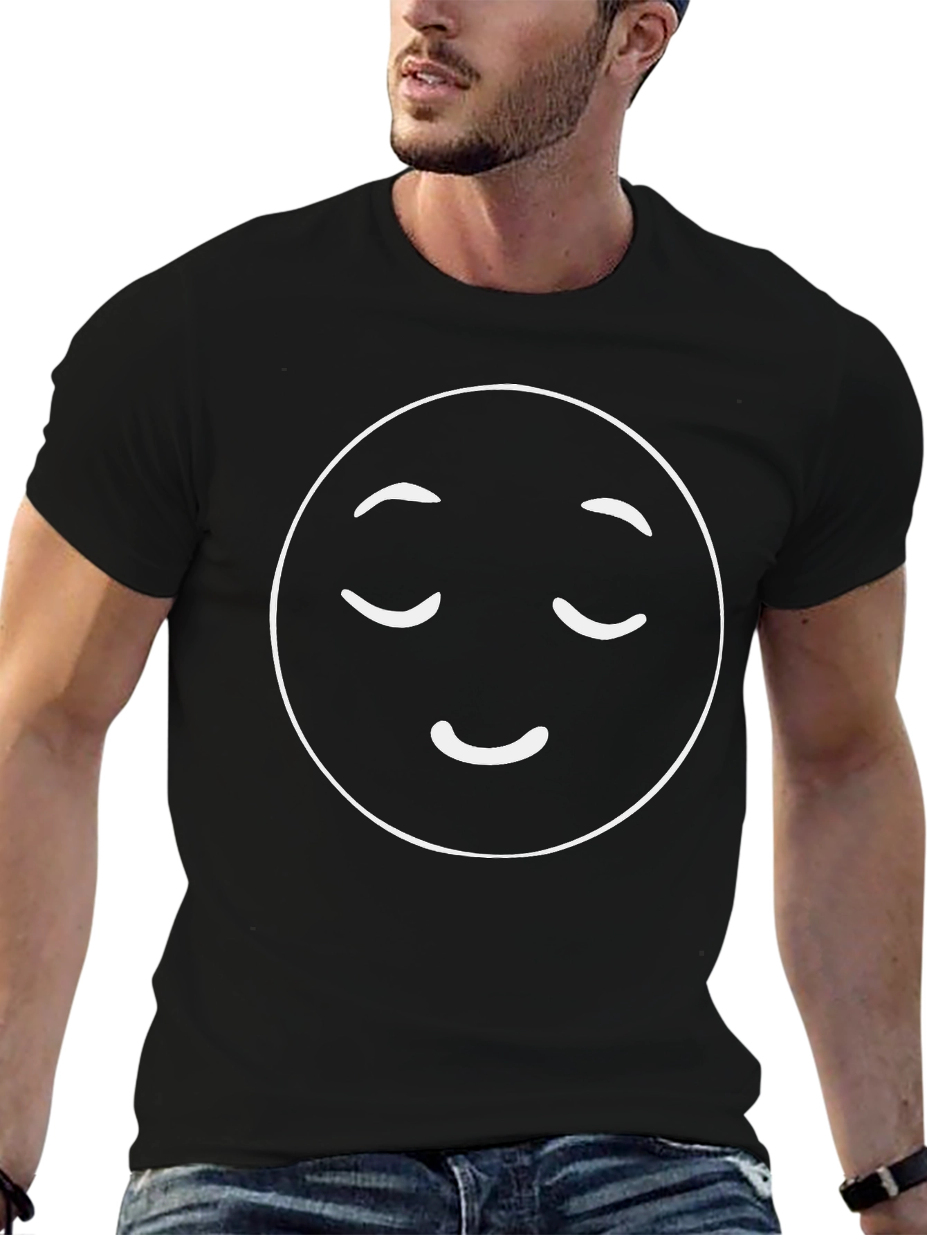 Relaxed Emoji Black T-Shirt - Soft & Comfortable