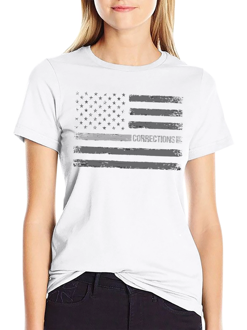 Corrections American Flag T-Shirt - Black