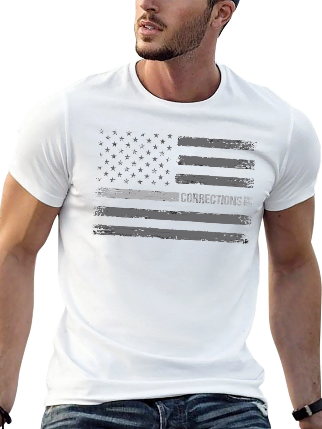 Corrections American Flag T-Shirt - Black