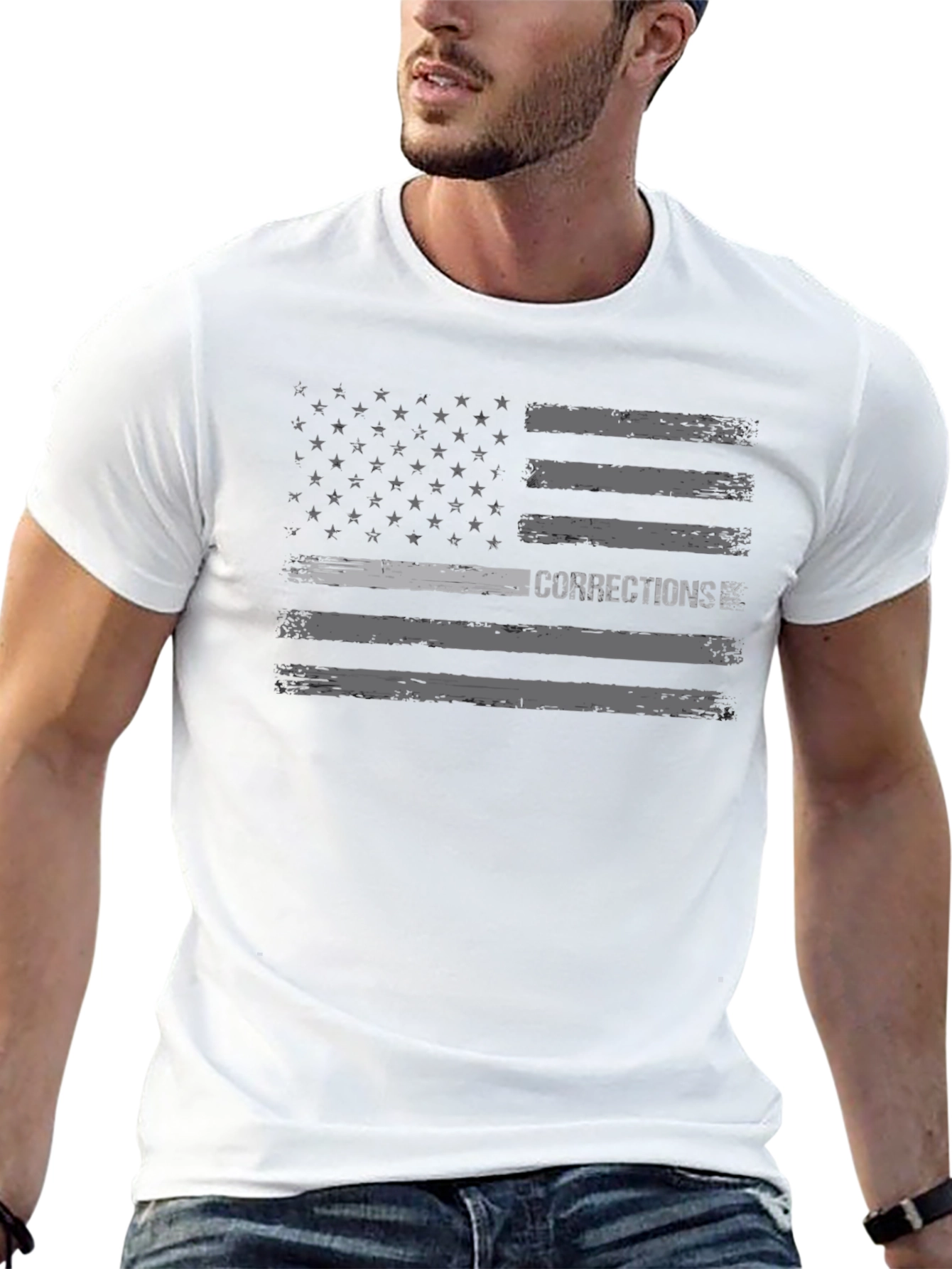Corrections American Flag T-Shirt - Black