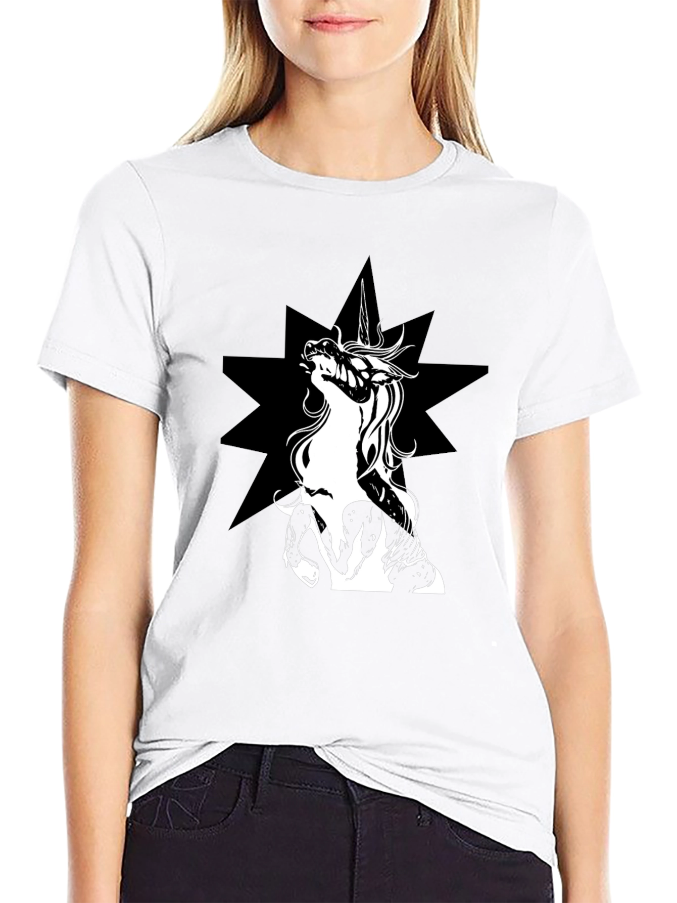 Unicorn Star Black T-Shirt