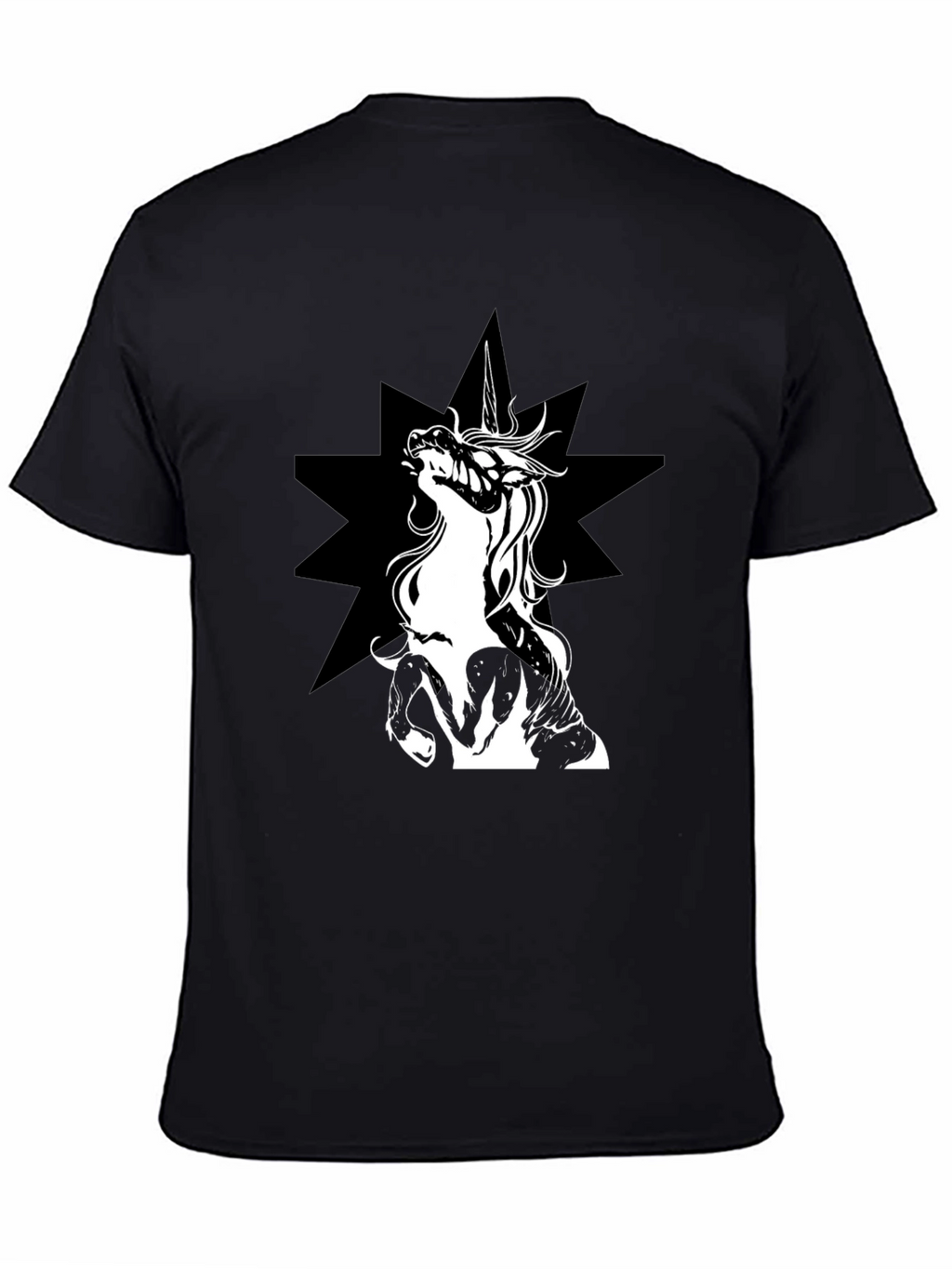 Unicorn Star Black T-Shirt