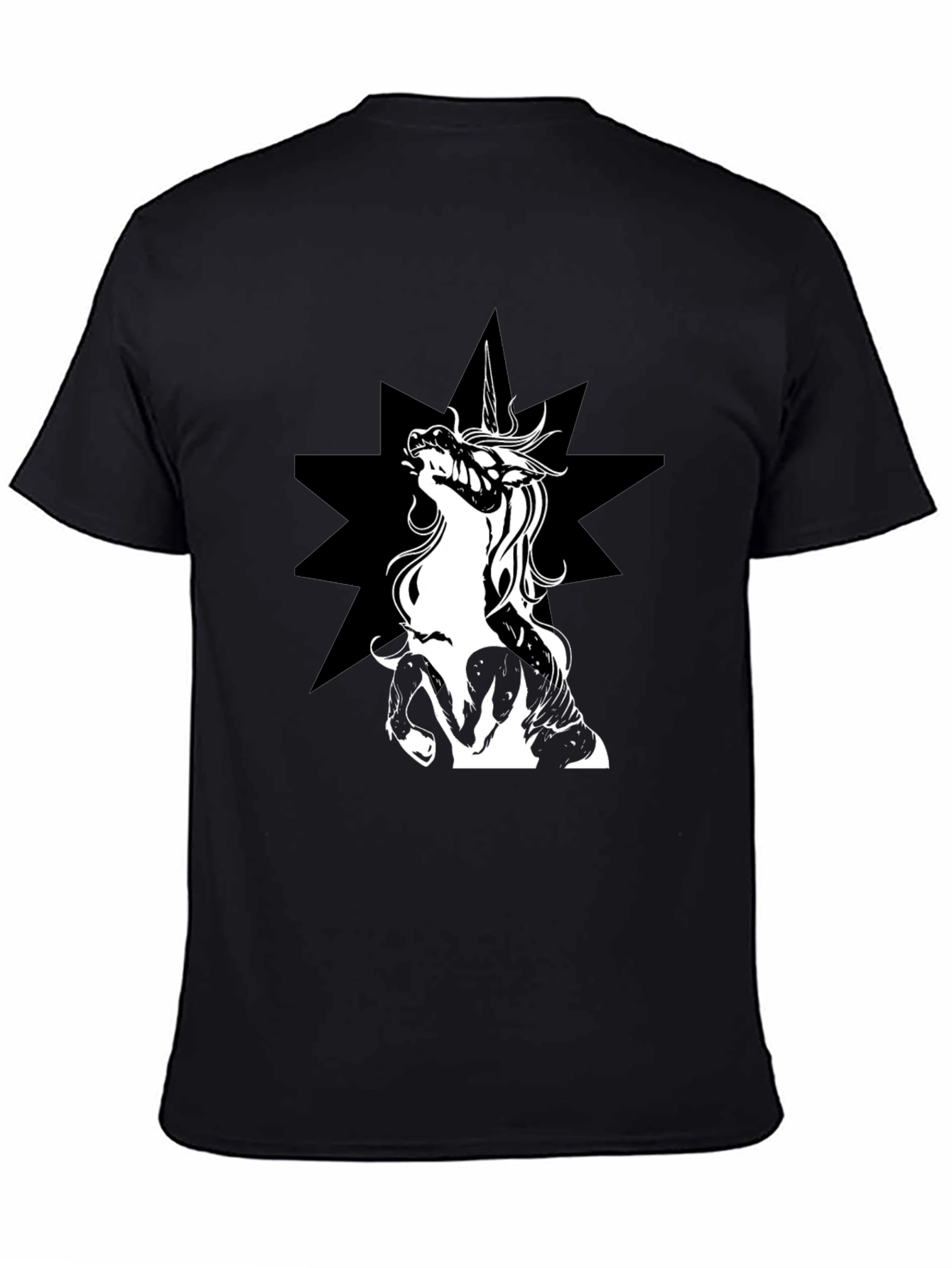 Unicorn Star Black T-Shirt