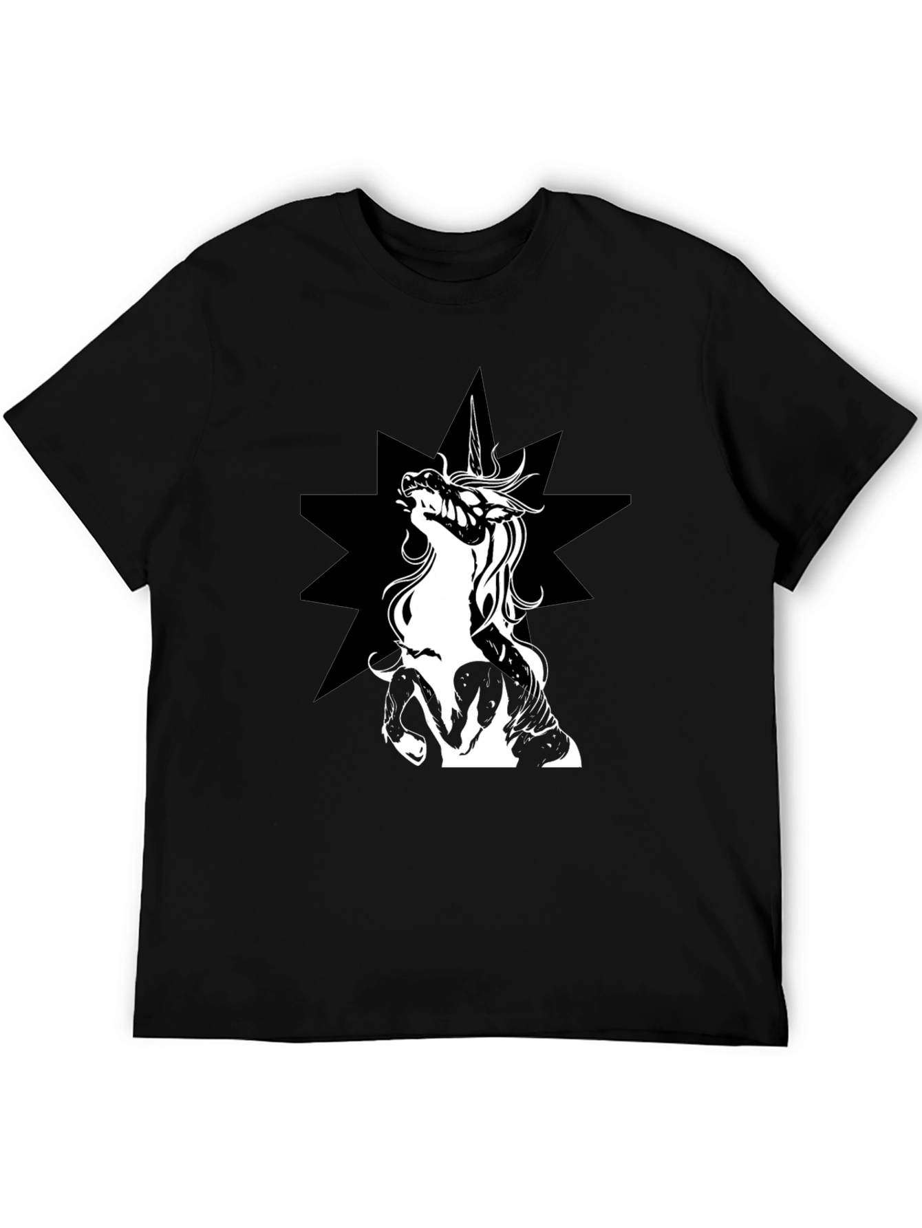 Unicorn Star Black T-Shirt