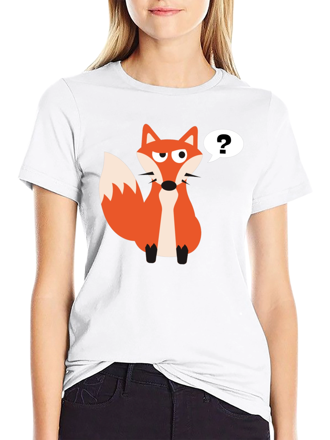 Cartoon Fox T-Shirt - Mens Black Tee